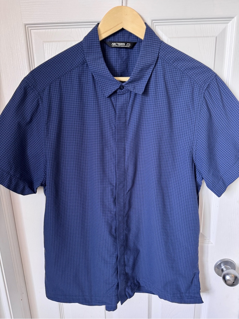 Mens Arcteryx Revvy Short Sleeve Snap Button Up Trekking Shirt Size Lage - Picture 1 of 13